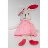 Doudou peluche Lapin blanc robe rose Sure d'Orge 25 cm (28537)