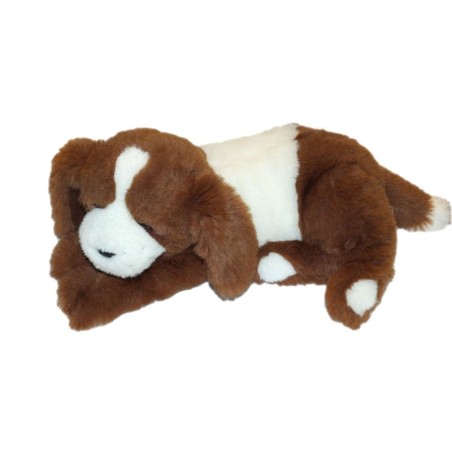 Ancienne peluche chien marron blanc IKEA 50 cm allonge couche (26876)