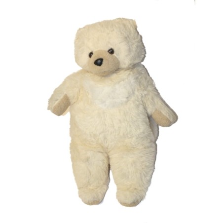 Ancienne grosse peluche Nounours ours beige lune blanche 50 cm (27462)