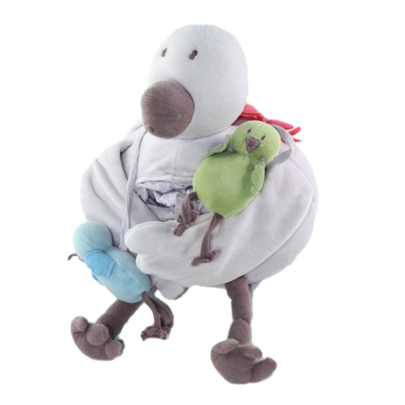 Doudou Tissu d activite Miroir Canard mauve 22 cm Jacadi (23229)