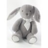 Peluche doudou Lapin gris Jacadi noeud blanc 26 cm (20021)