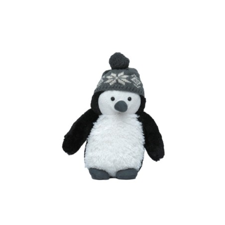 Peluche doudou Pingouin noir blanc bonnet laine gris Gund 32 cm (28320)