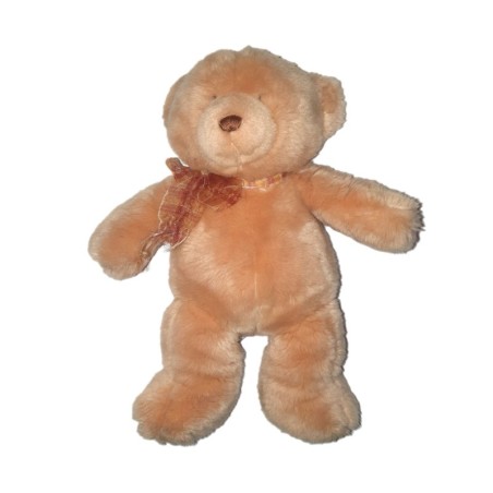 Peluche ours beige orange 35 cm Noeud GUND (25482)