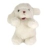 Peluche Doudou chien blanc grelot noeud bordeaux laine 30 cm GUND (25353)