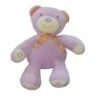 Doudou Peluche OURS mauve Echarpe Rayée BABYSUN - Rigole - Rire Bébé - 32 Cm (27000)