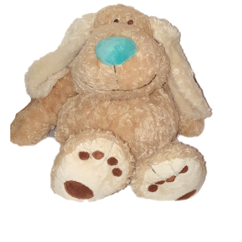 Grande peluche Chien beige bleu 55 cm Anna Club Plush (24654)