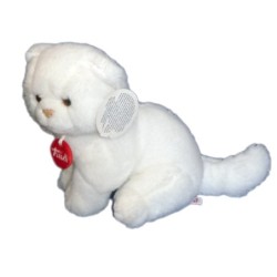 Peluche Doudou CHAT Chaton blanc TRUDI H 18 cm  (4213)