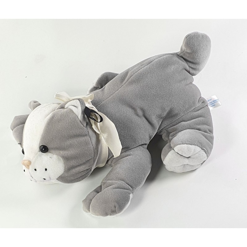 Doudou peluche chat gris blanc allongé Gipsy 28 cm (22850)