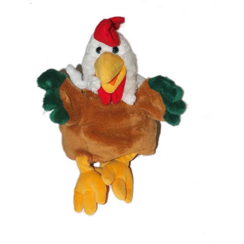 Peluche doudou Marionnette Poule marron TRUDI 32 cm (26702)