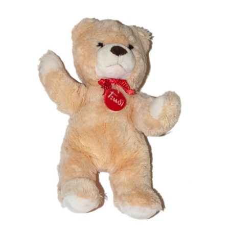 Peluche Ours beige rose saumon TRUDI 35 cm (26652)