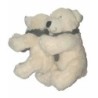 Peluche Ours blanc et son bébé CP INTERNATIONAL  Echarpe grise 25 cm (26543)