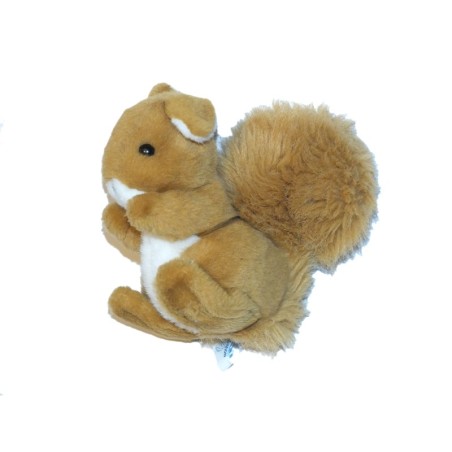 Ancienne peluche Ecureuil marron blanc Nounours 20 cm Vintage (27737)