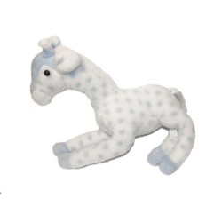 VINTAGE Ancienne peluche Girafe blanche pois bleus Nounours 35 cm (27661)