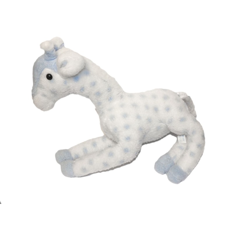 VINTAGE Ancienne peluche Girafe blanche pois bleus Nounours 35 cm (27661)