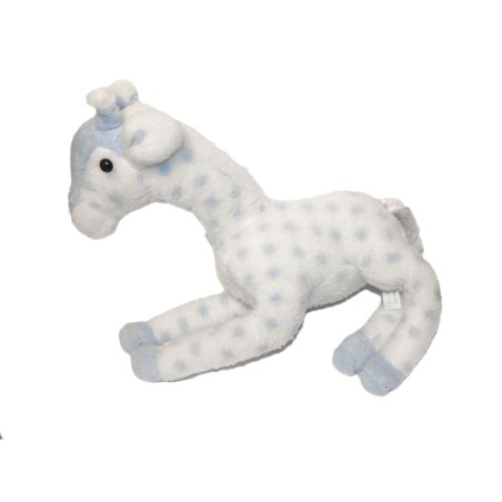 VINTAGE Ancienne peluche Girafe blanche pois bleus Nounours 35 cm (27661)
