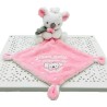 Doudou koala Pommette blanc rose velours avec mouchoir – Occasion vérifiée comme neuf – DestockBaby