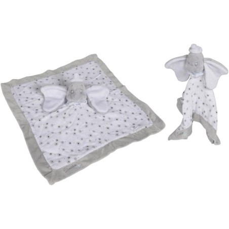Doudou plat Dumbo blanc et gris étoiles Disney Nicotoy neuf | Destock Baby