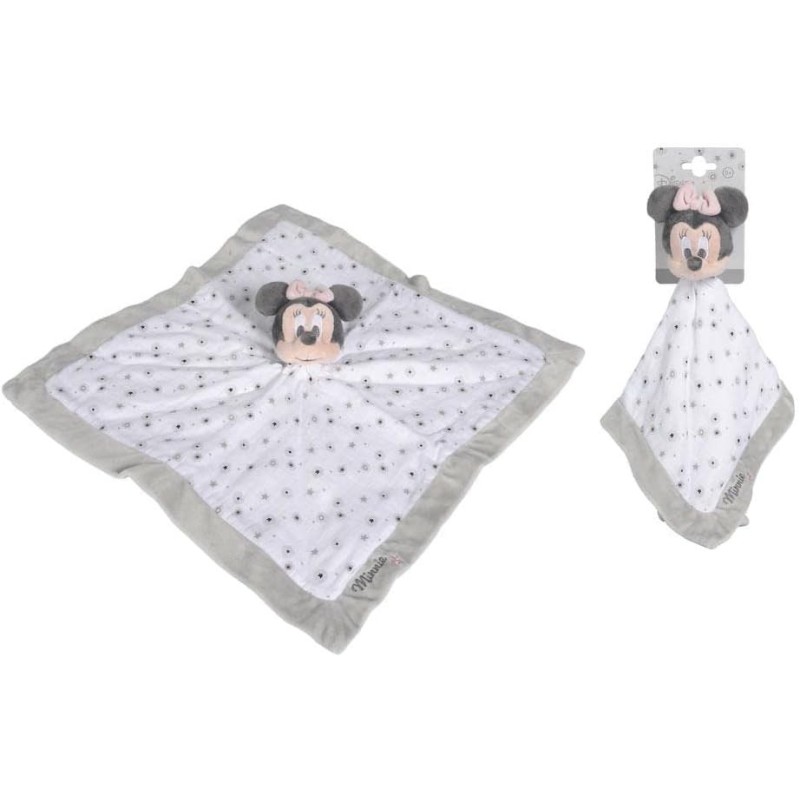 Doudou plat Minnie lange blanc et gris Disney Baby Nicotoy neuf | Destock Baby