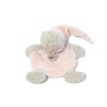 Doudou plat Ours gris rose fourrure Baby Nat chez vous des demain