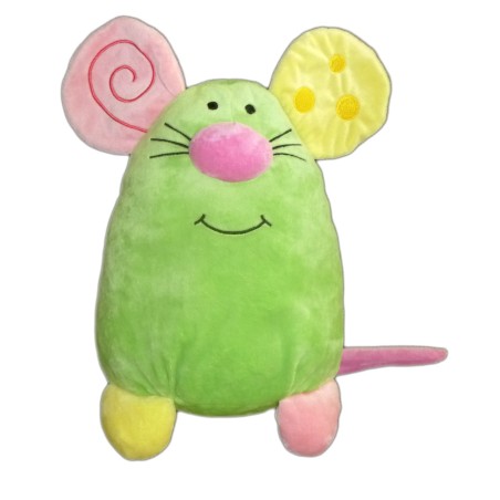 Peluche souris verte rose jaune Althans | Destock Baby