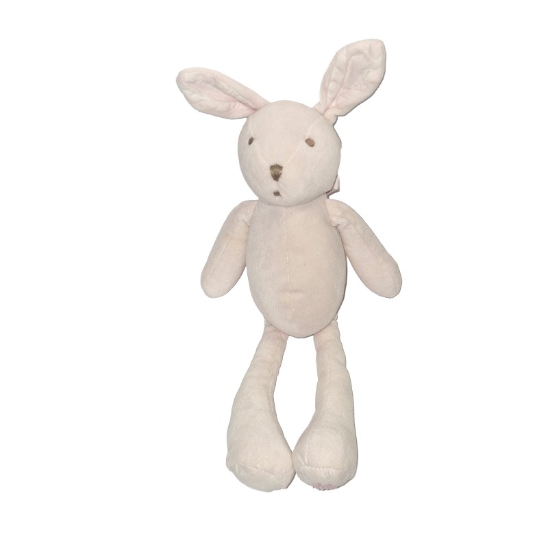 Doudou lapin rose Jacadi 30 cm nœud dans le dos parfait état | Destock Baby