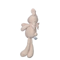 Doudou lapin rose Jacadi 30 cm nœud dans le dos parfait état | Destock Baby