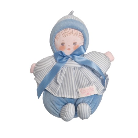 Poupée doudou Babi Corolle 20 cm blanc bleu rayures vintage neuve emballage d’origine | Destock Baby