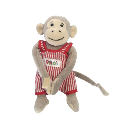 Doudou Popi 25 cm – Sebo France Bayard Presse (2012) salopette scratchs aux mains