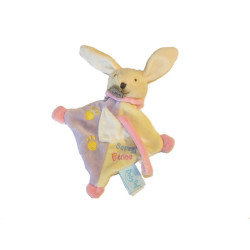 BABYNAT Doudou Lapin Super Tétine mauve jaune Attache Baby Nat chez vous dès demain