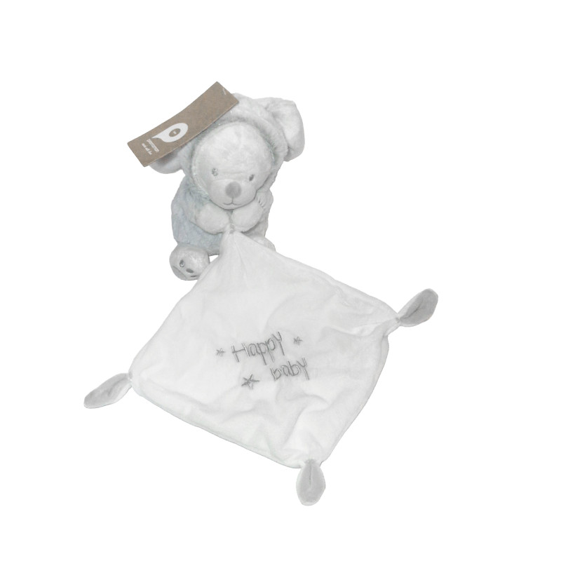 Doudou ours blanc capuche lapin Orchestra Prémaman Happy Baby chez vous dès demain