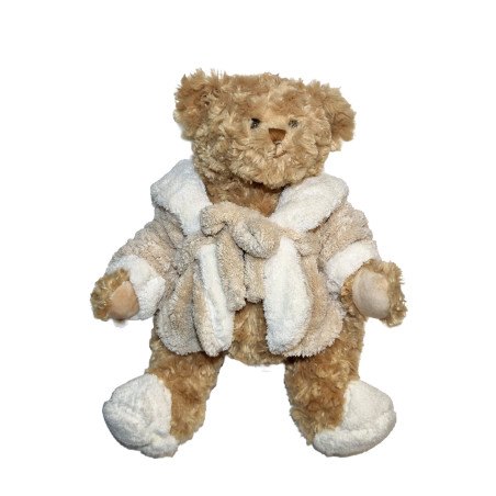 Peluche ours Kaspars Bukowski Design peignoir – Collection Kaspars et Gerli