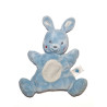 Doudou Marionnette lapin bleu blanc Tex Carrefour
