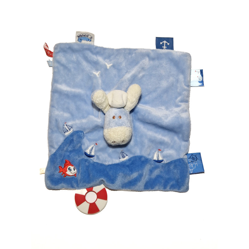 Noukies - Doudou plat Ane Paco Marin Capitaine Bouée poisson bateaux