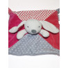 Obaibi - Doudou plat lapin rouge gris  | Obaibi – Destock Baby