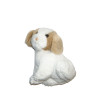 Vintage - Ancienne Peluche chien blanc beige Boulgom 22cm