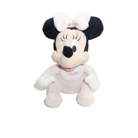 Peluche doudou Baby Minnie Bébé bavoir Disneyland Paris 26 cm | DestockBaby