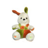 Ancienne Peluche Lapin blanc vert Orange Salopette 20 cm Vintage | DestockBaby