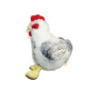 Peluche poule sonore Gipsy blanche grise