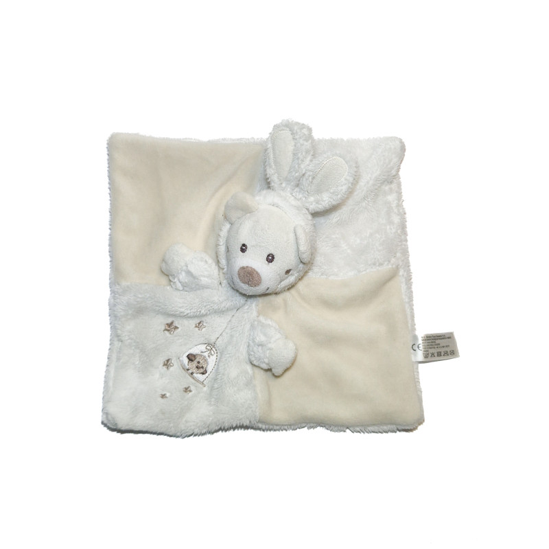 Doudou plat lapin Simba Toys blanc beige