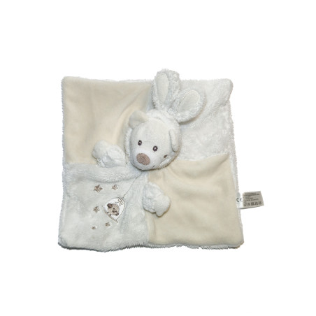 Doudou plat lapin Simba Toys blanc beige