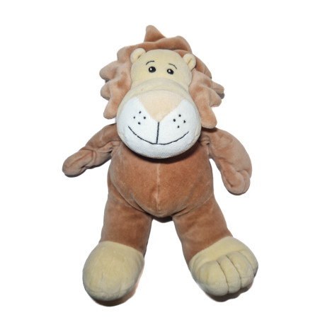 Doudou Lion marron beige Nicotoy 30cm grelot