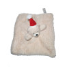 TEX Carrefour - Doudou plat ours beige bonnet rouge Fourrure