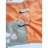 Noukies Doudou plat canard Iris et Babette orange gris