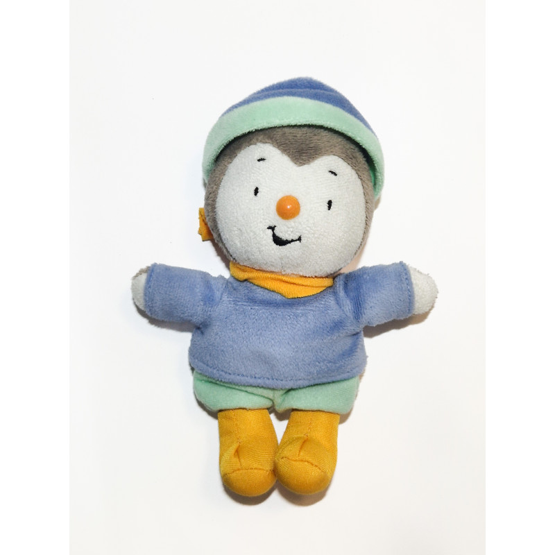 Peluche T'choupi JEMINI tenue hiver bonnet écharpe orange 18 cm