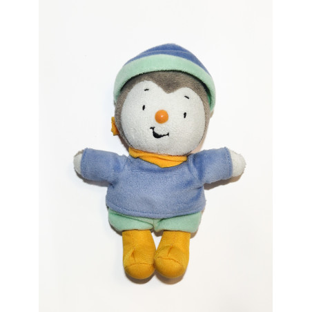 Peluche T'choupi JEMINI tenue hiver bonnet écharpe orange 18 cm