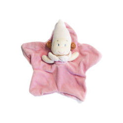 Doudou plat lutin fèe rose Nicotoy