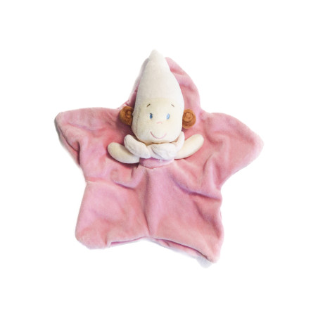 Doudou plat lutin fèe rose Nicotoy