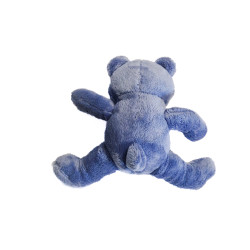 Doudou ours bleu mauve 25 cm Obaibi