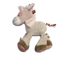 NATTOU - Doudou peluche licorne rose beige ailes JADE 30cm | Destock Baby