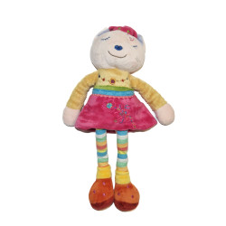 Doudou chat rose jaune bleu vert rouge orange fleurs CATI… | Destock Baby